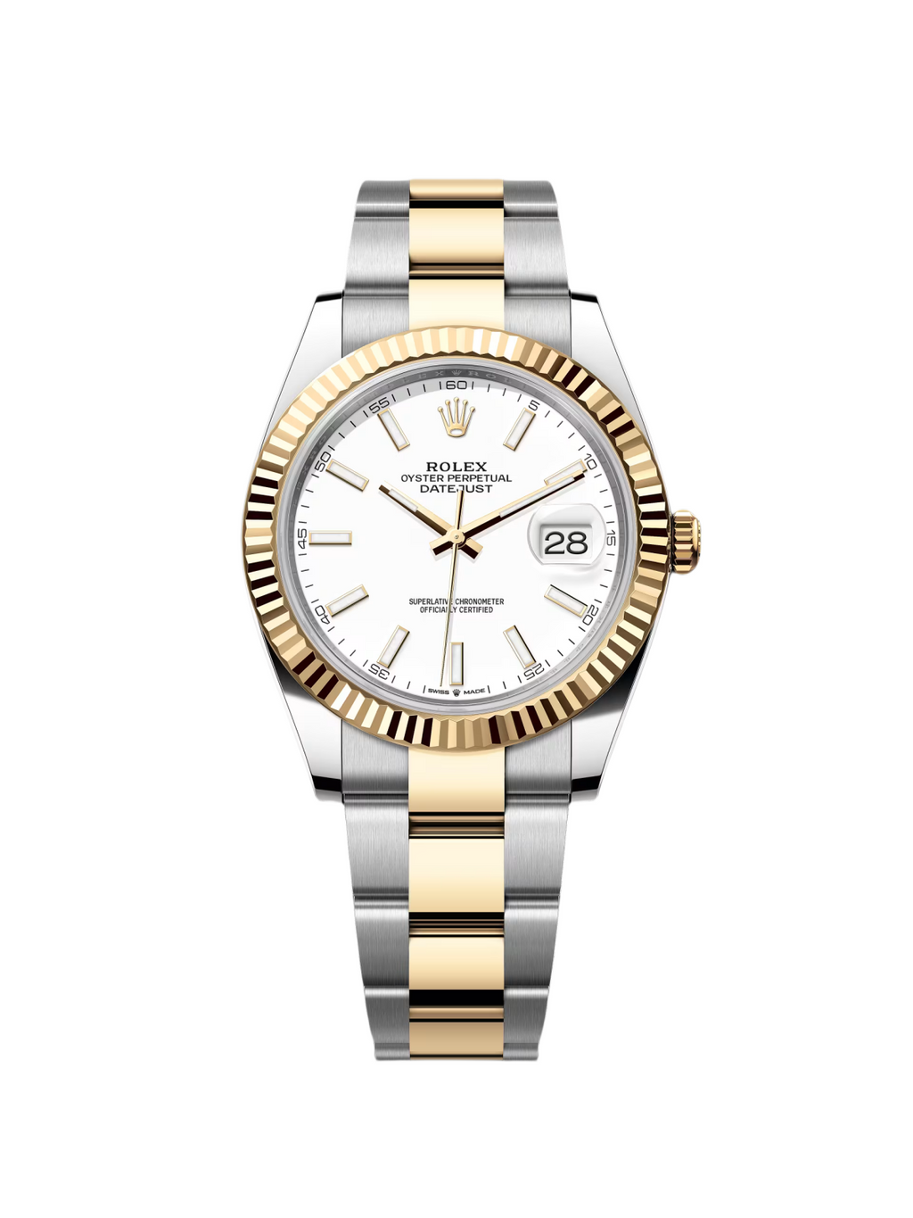 【1:1 Super Clone】  Datejust 41mm 126333 White Index Oyster Steel and Yellow Gold Mens Watch