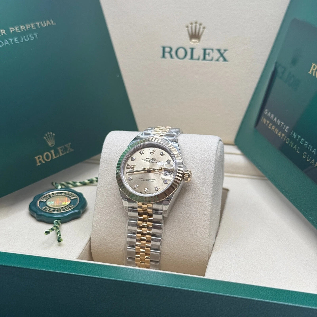 【1:1 Super Clone】 Lady-Datejust 28mm 279173 Champagne Diamond Dial Oyster Bracelet