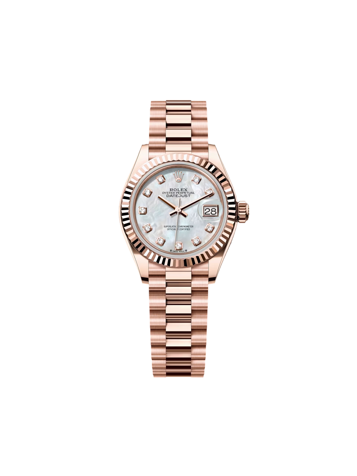 【1:1 Super Clone】 Lady-Datejust 28mm 279175 Mother-of-Pearl Dial President Everose Gold