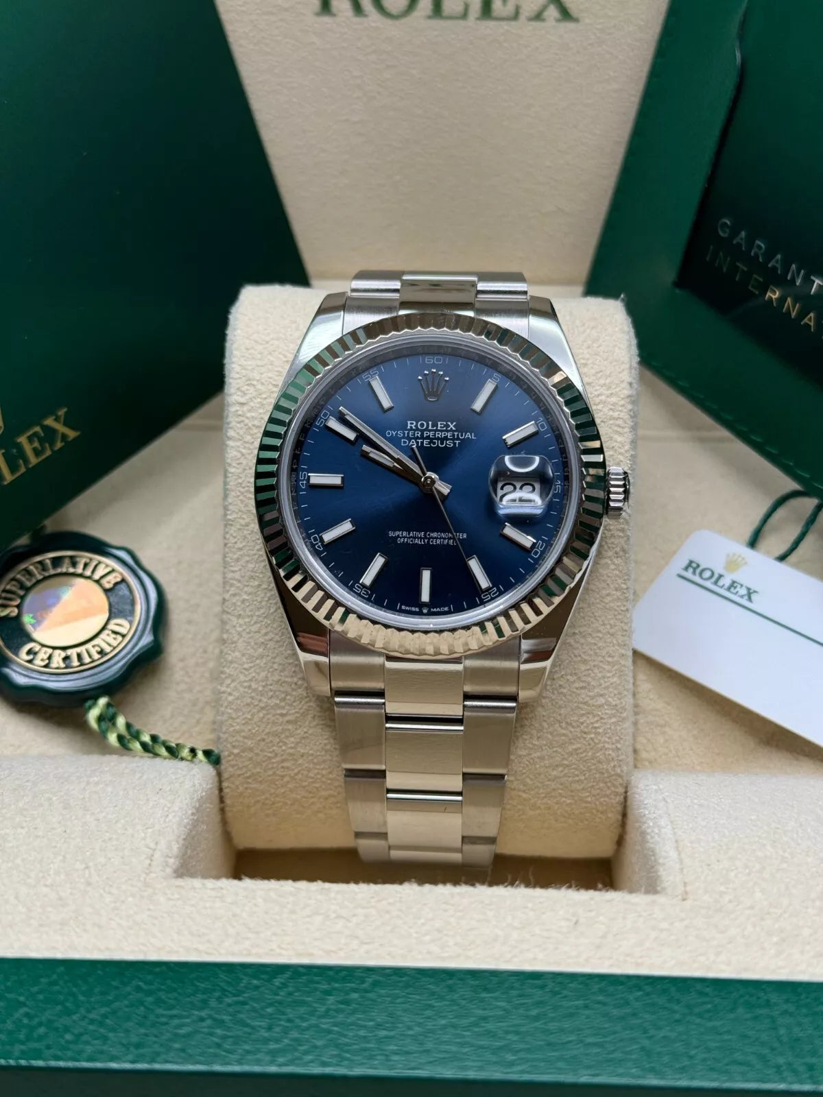 【1:1 Super Clone】  Datejust 41mm 126334 Blue Index Oyster Stainless Steel Men’s Watch