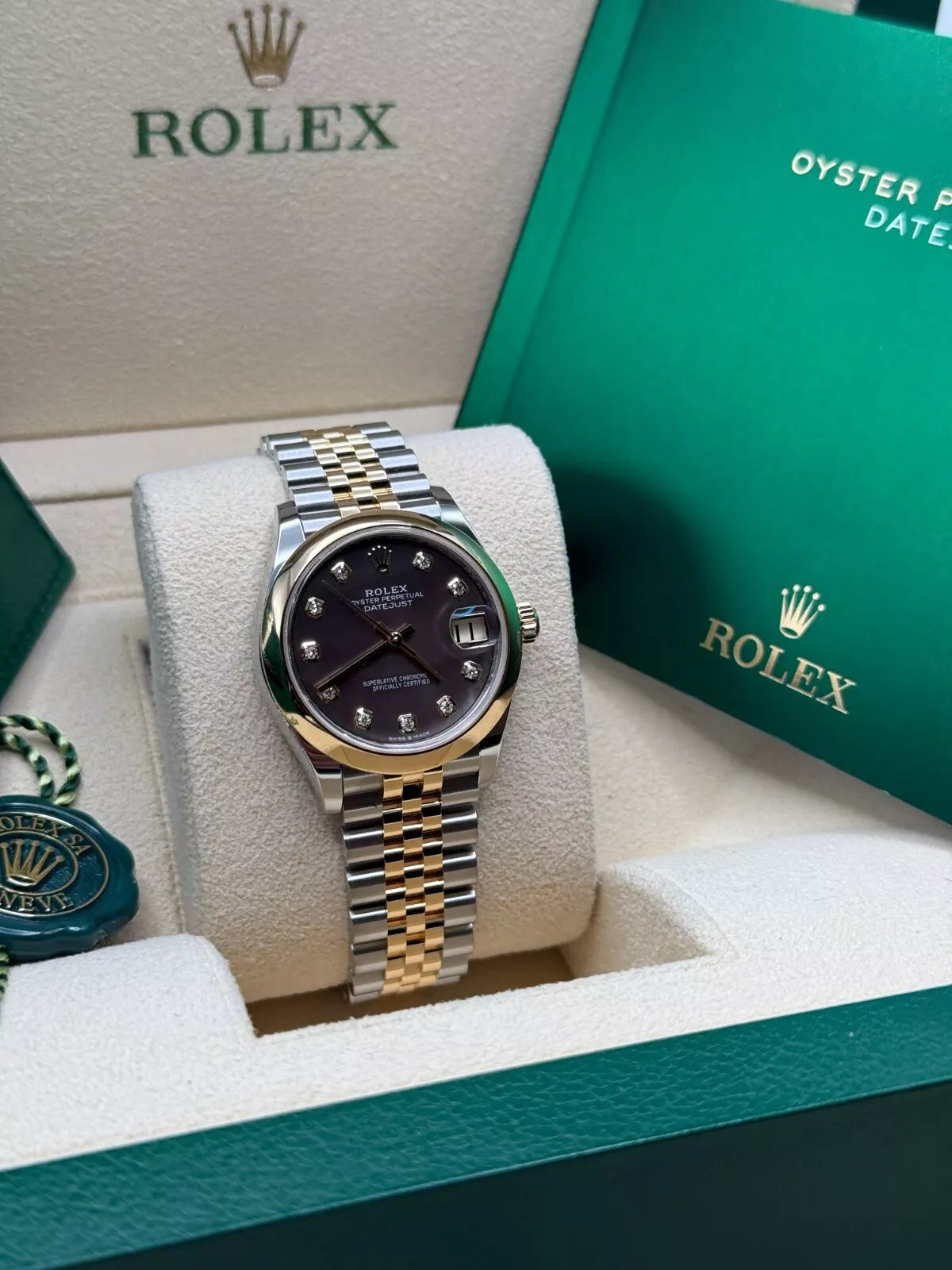 【1:1 Super Clone】 Datejust m278243-0023/0024 31mm Black Mother-of-Pearl Dial Yellow Rolesor Oyster Watch