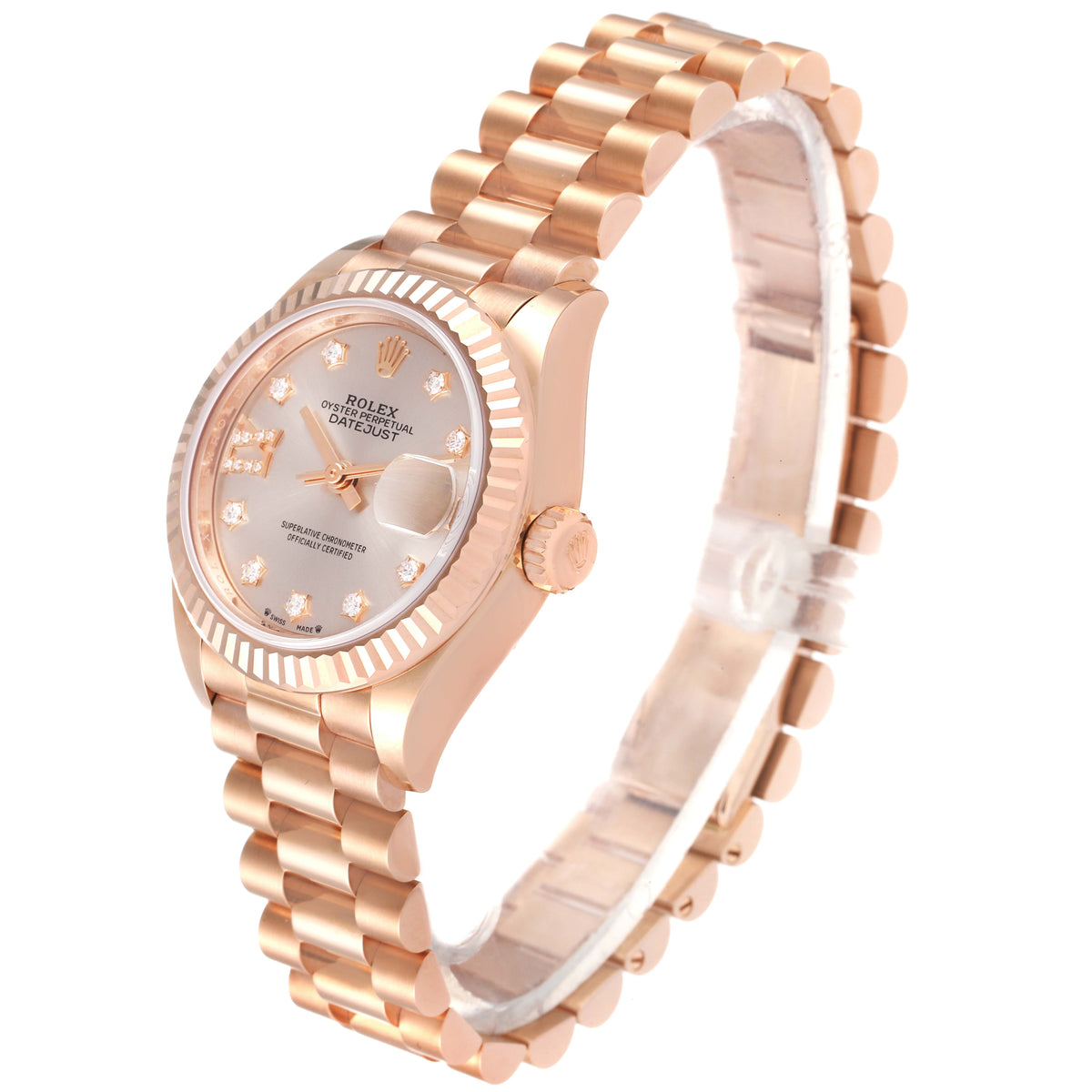 【1:1 Super Clone】 Lady-Datejust 28mm 279175 Rose Dial President Everose Gold