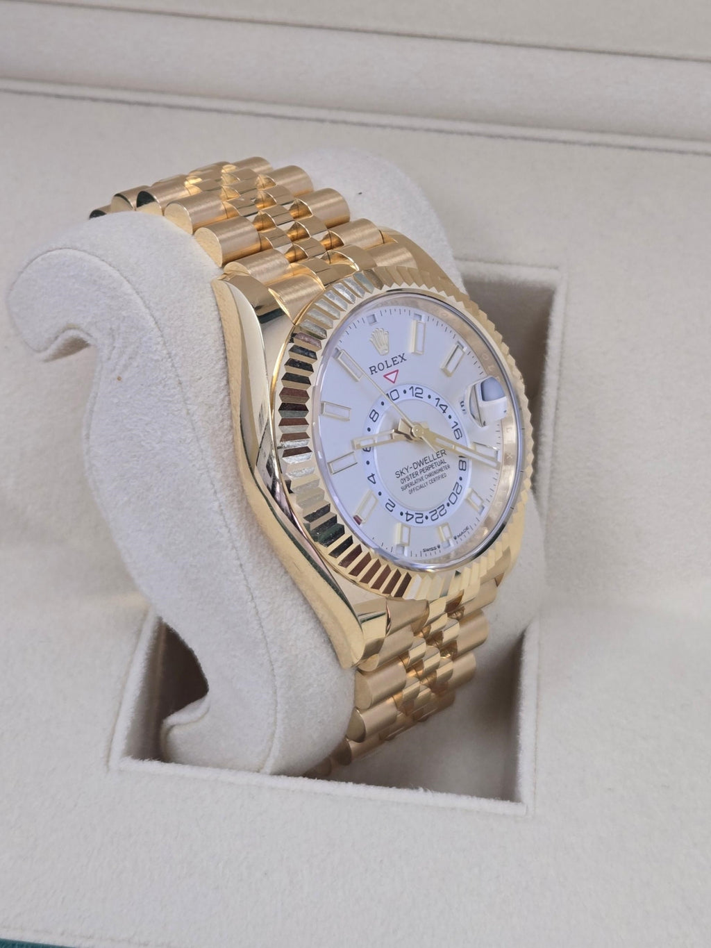 【1:1 Super Clone】  Sky-Dweller 42mm 336938-0003/0006 Yellow Gold White Dial Jubilee
