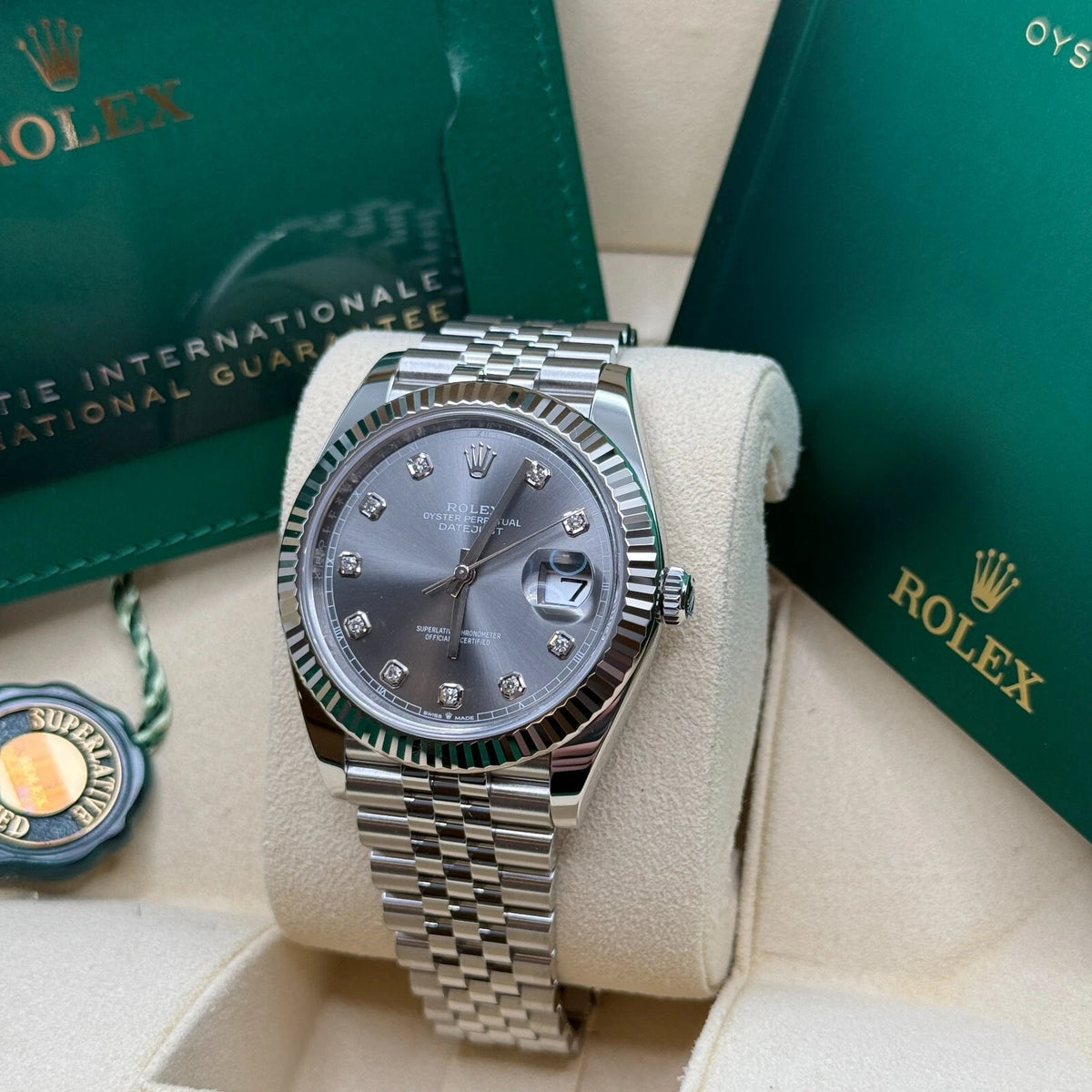 【1:1 Super Clone】  Datejust 41mm 126334 Slate Diamond Jubilee Stainless Steel