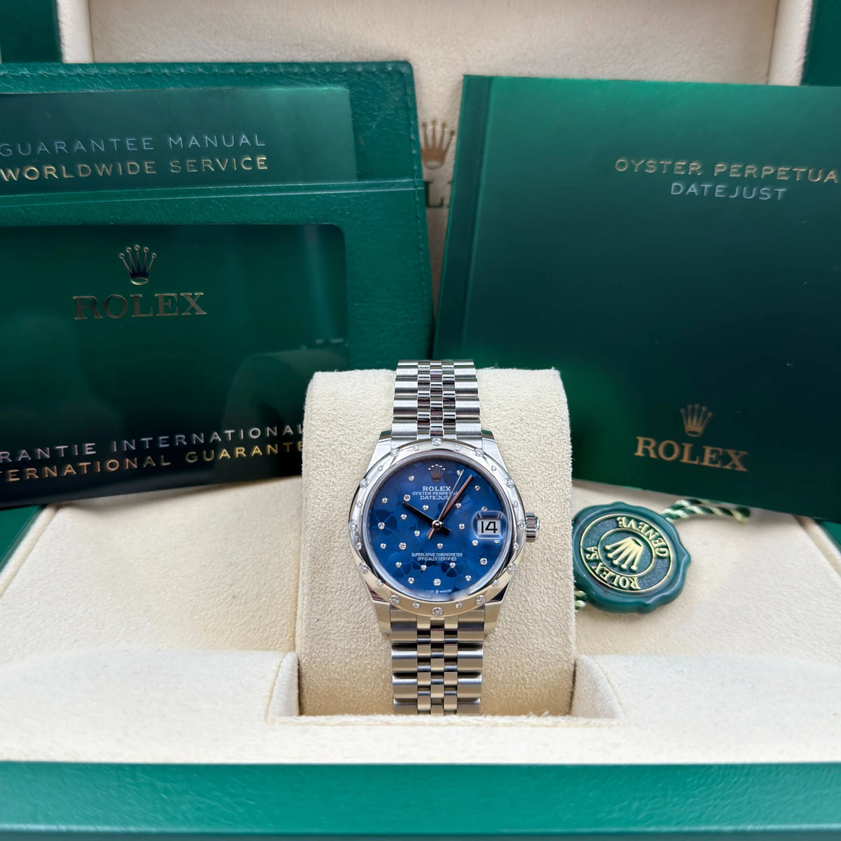 【1:1 Super Clone】 Datejust m278344-0037/0038 Blue Floral Motif Dial 31mm Oyster