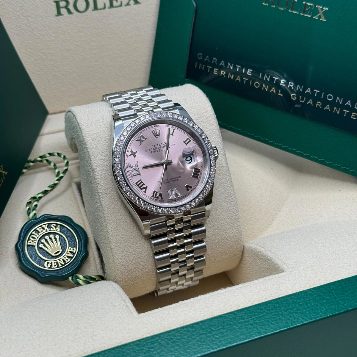 【1:1 Super Clone】  Datejust 36mm 126284 Pink Dial Jubilee Bracelet