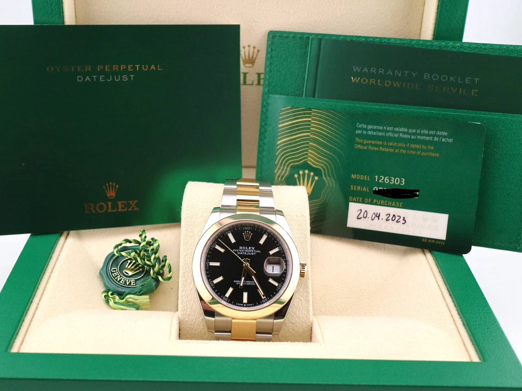 【1:1 Super Clone】 Datejust 41mm 126303 Black Index Jubilee 41mm Steel and Yellow Gold Mens Watch