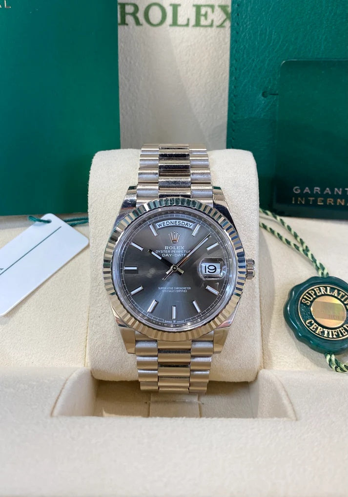 【1:1 Super Clone】  Day-Date 40mm Slate Diamonds Dial  228236-0013