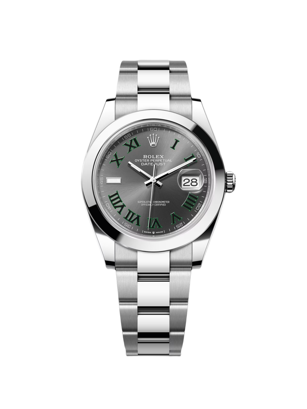 【1:1 Super Clone】 Datejust 41mm 126300 Slate Roman Oyster Stainless Steel Watch