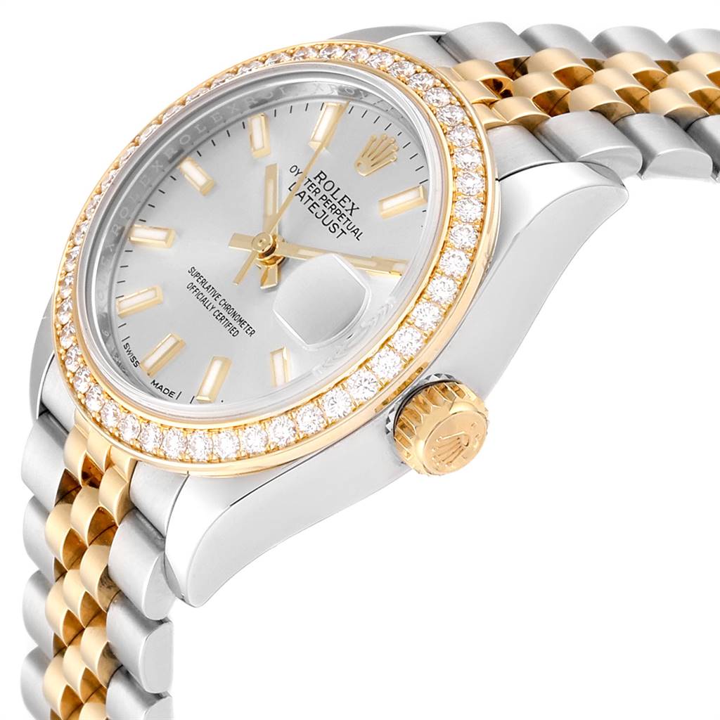【1:1 Super Clone】 Lady-Datejust 28mm 279383RBR Silver Dial Yellow Rolesor Oyster Bracelet