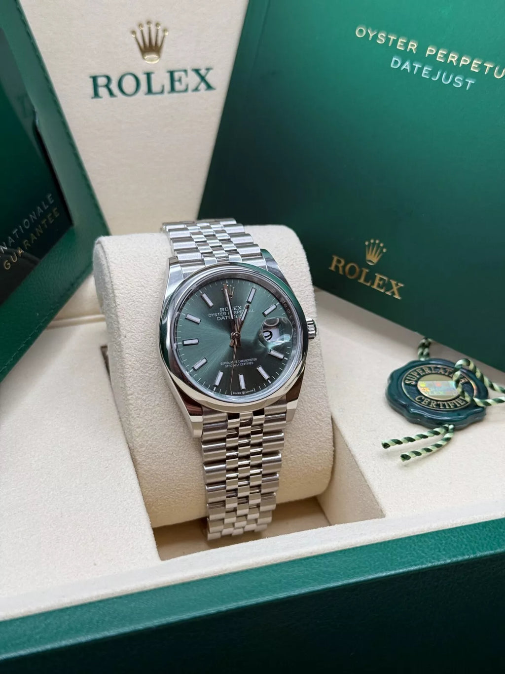 【1:1 Super Clone】  Datejust 36mm 126200 Mint Green Dial Stainless Steel Oyster Bracelet Watch