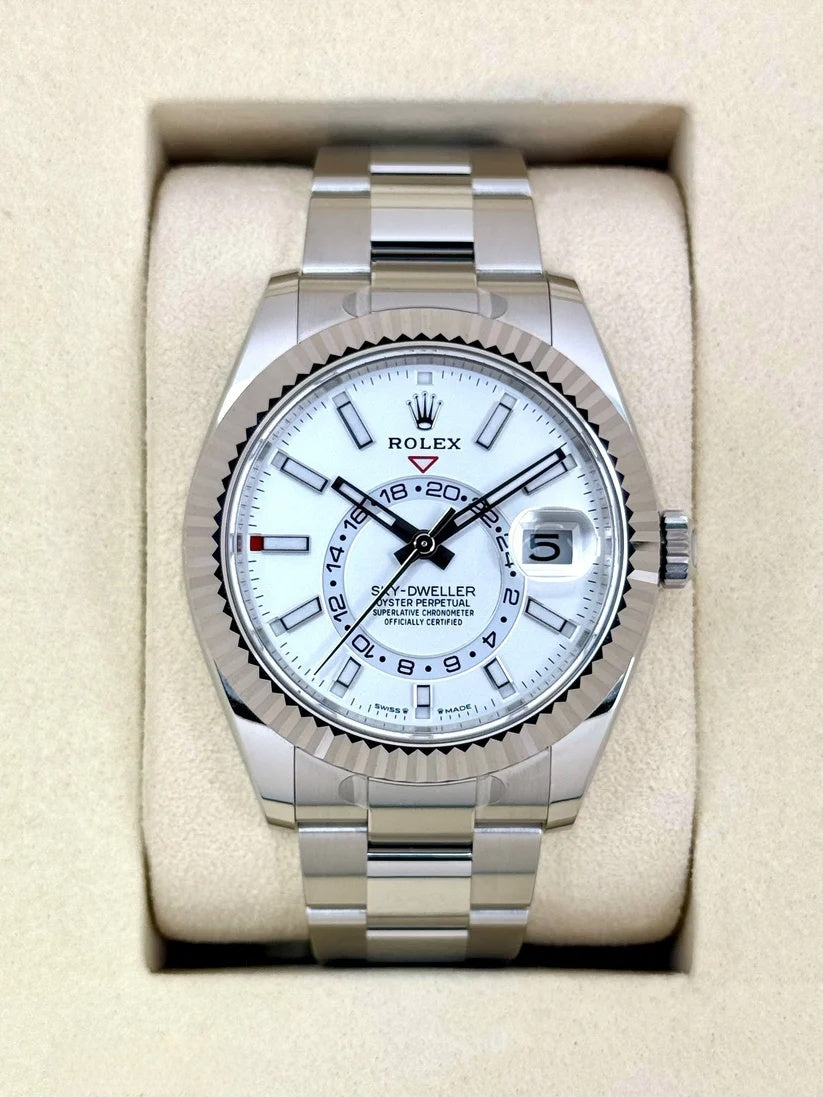 【1:1 Super Clone】  Sky-Dweller 42mm 336934-0003/0004 Stainless Steel White Dial Oyster
