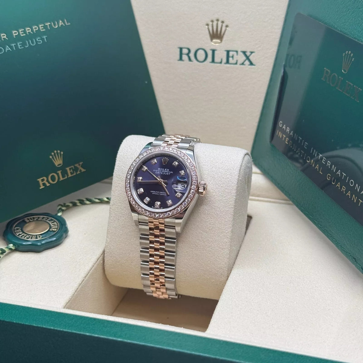 【1:1 Super Clone】 Lady-Datejust 28mm 279381RBR Aubergine Diamond Dial Oyster Bracelet