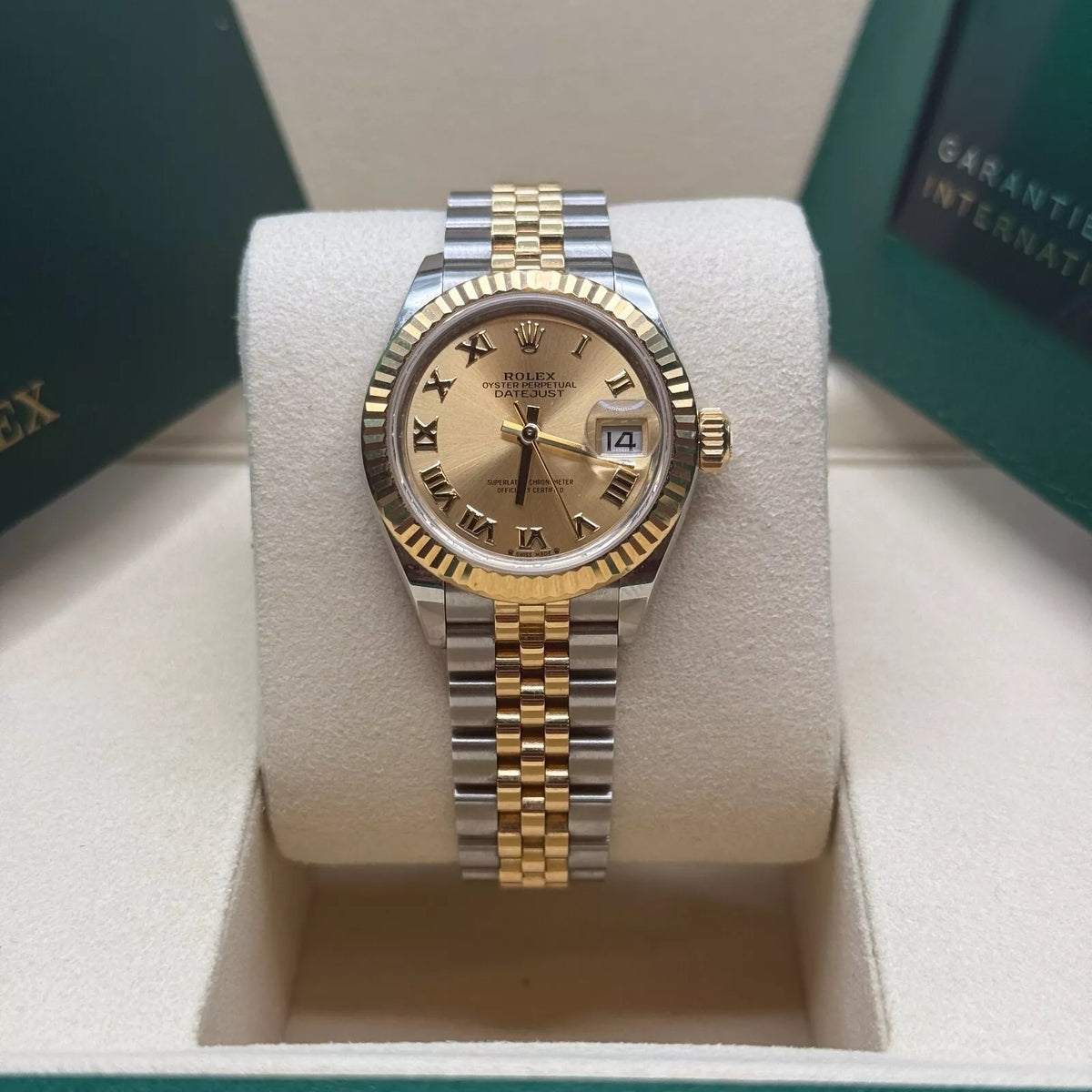【1:1 Super Clone】 Lady-Datejust 28mm 279173 Champagne Roman Dial Oyster Bracelet
