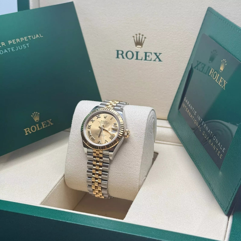 【1:1 Super Clone】 Lady-Datejust 28mm 279173 Champagne Roman Dial Oyster Bracelet
