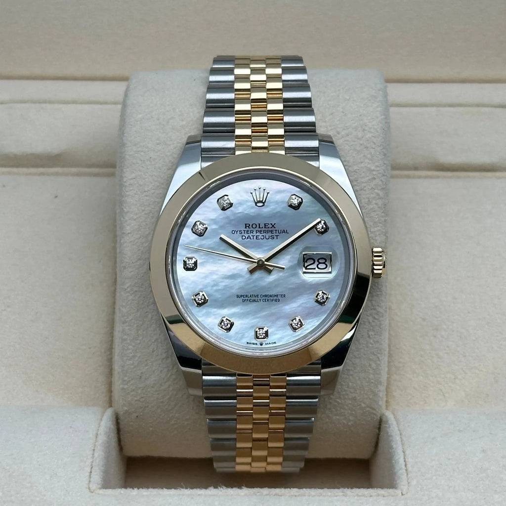 【1:1 Super Clone】 Datejust 41mm 126303 White MOP Diamond Jubilee Steel and Yellow Gold