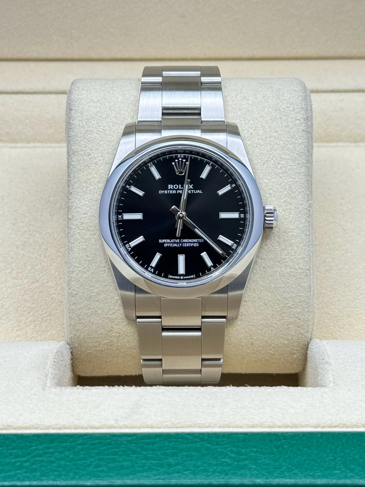 【1:1 Super Clone】 Oyster Perpetual 34mm 124200 Black Dial Oyster Stainless Steel Bracelet Watch