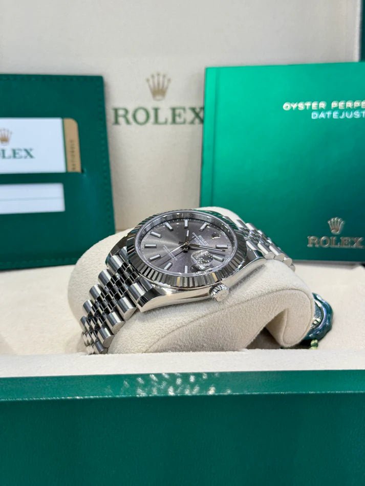 【1:1 Super Clone】  Datejust 41mm 126334 Dark Rhodium Index Jubilee Stainless Steel