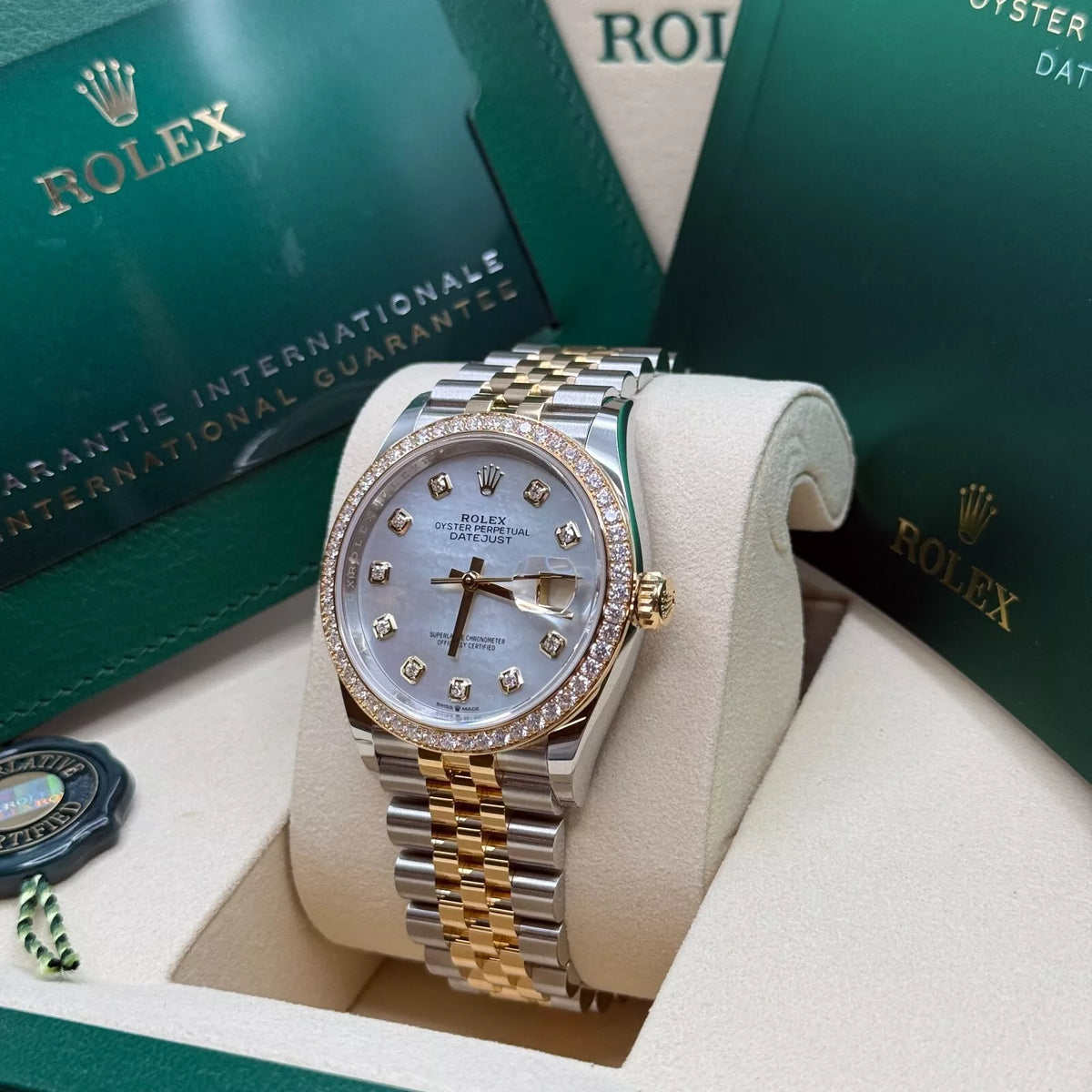 【1:1 Super Clone】  Datejust 36mm 126283 White Mother-of-Pearl Dial Jubilee Bracelet Watch