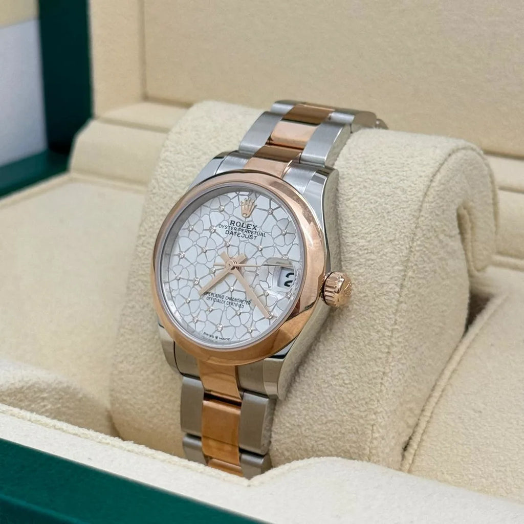 【1:1 Super Clone】 Datejust m278241-0031/0032 31mm  Silver Floral Motif Dial Oyster Bracelet Watch