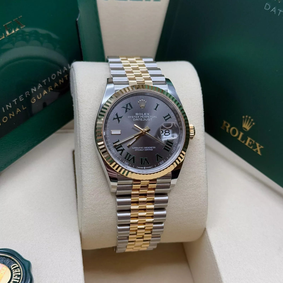 【1:1 Super Clone】  Datejust 36mm 126233 Wimbledon Slate Dial Oyster Bracelet Watch