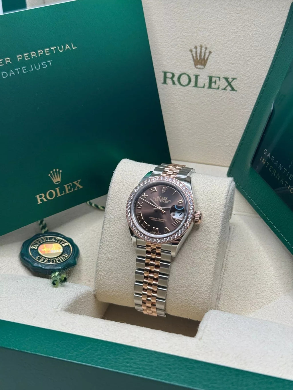 【1:1 Super Clone】 Lady-Datejust 28mm 279381RBR Chocolate Roman Dial Oyster Bracelet