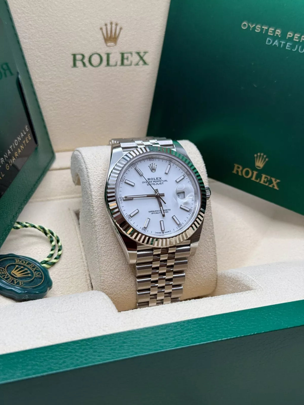 【1:1 Super Clone】  Datejust 41mm  White Index Oyster Stainless Steel Men’s Watch - 126334