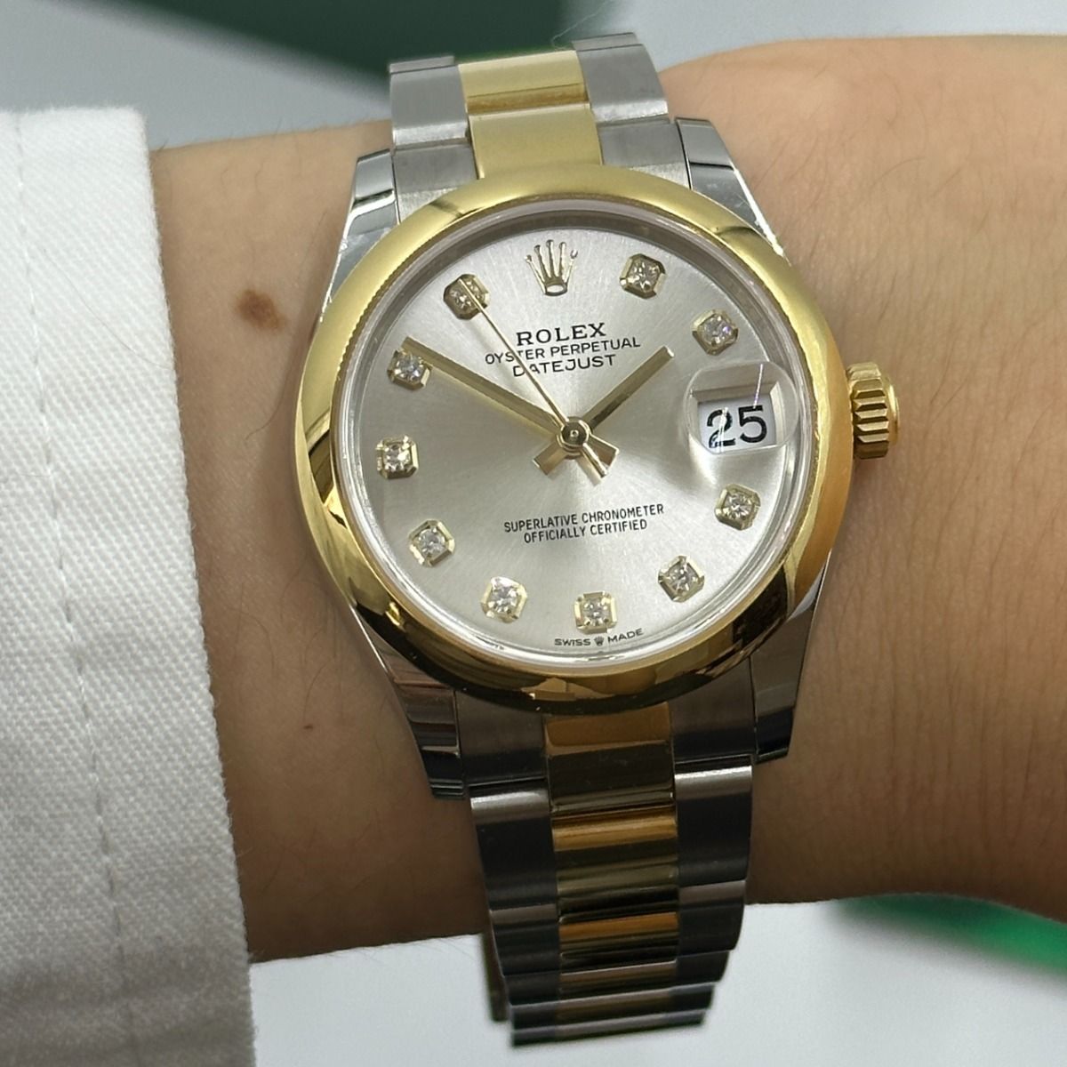 【1:1 Super Clone】 Datejust m278243-0019/0020 31mm Silver Dial Yellow Rolesor Oyster Watch