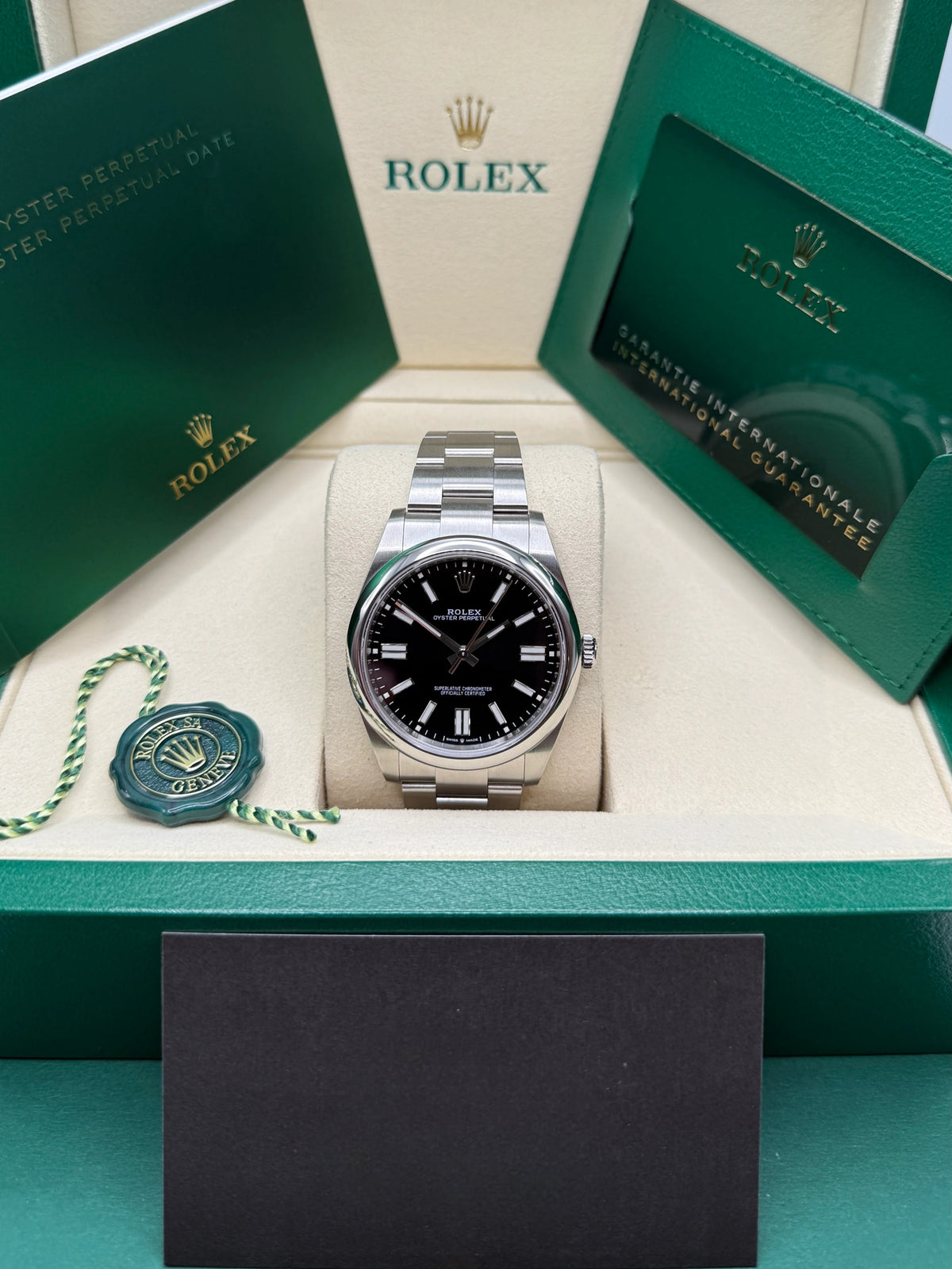 【1:1 Super Clone】  Oyster-Perpetual 41mm 124300-0002 Stainless Steel Black Index Dial Watch