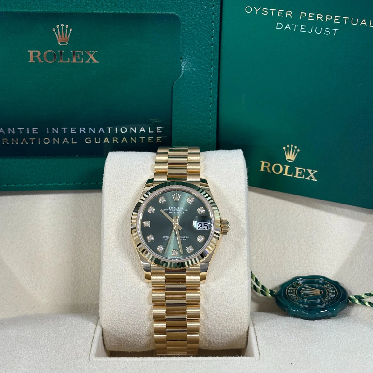 【1:1 Super Clone】 Datejust m278278-0011 Olive Green 31mm Dial President Bracelet Watch