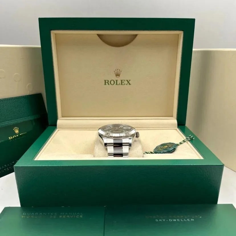 【1:1 Super Clone】  Sky-Dweller 42mm 336934-0001/0002 Stainless Steel Green Dial Oyster