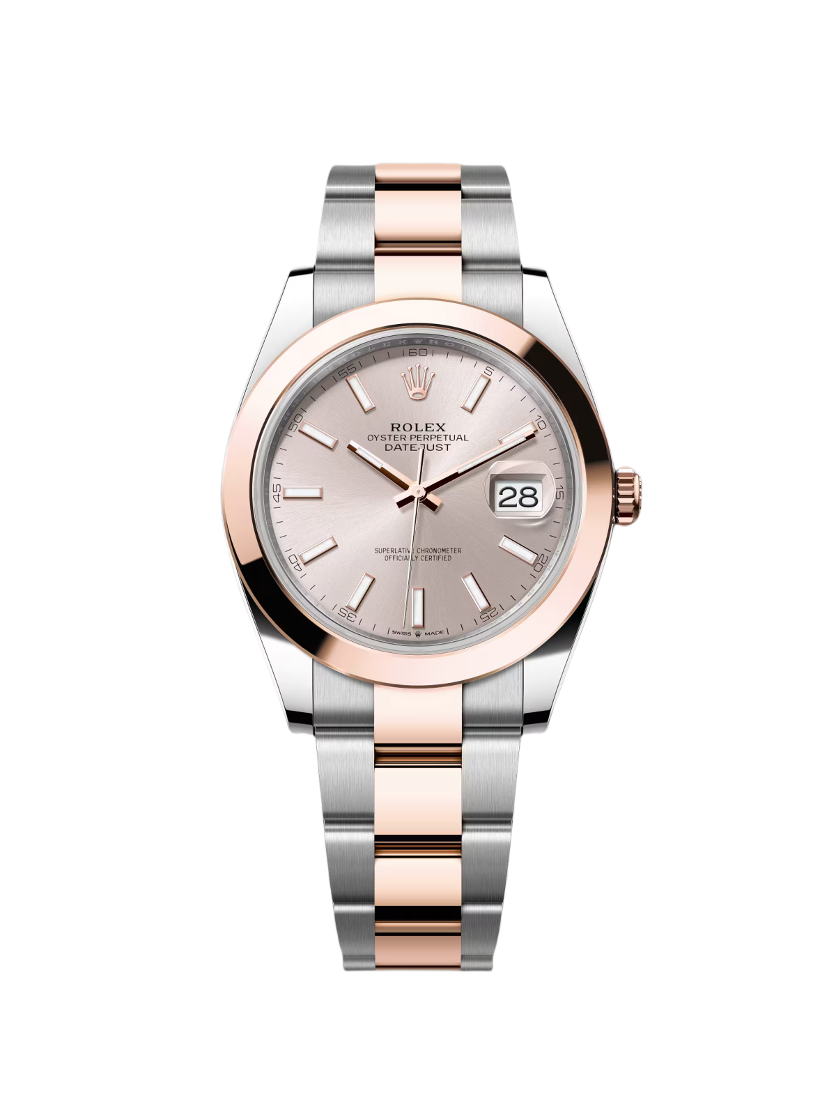 【1:1 Super Clone】 Datejust 41mm 126301 Sundust Index Oyster Steel and Everose Gold Watch