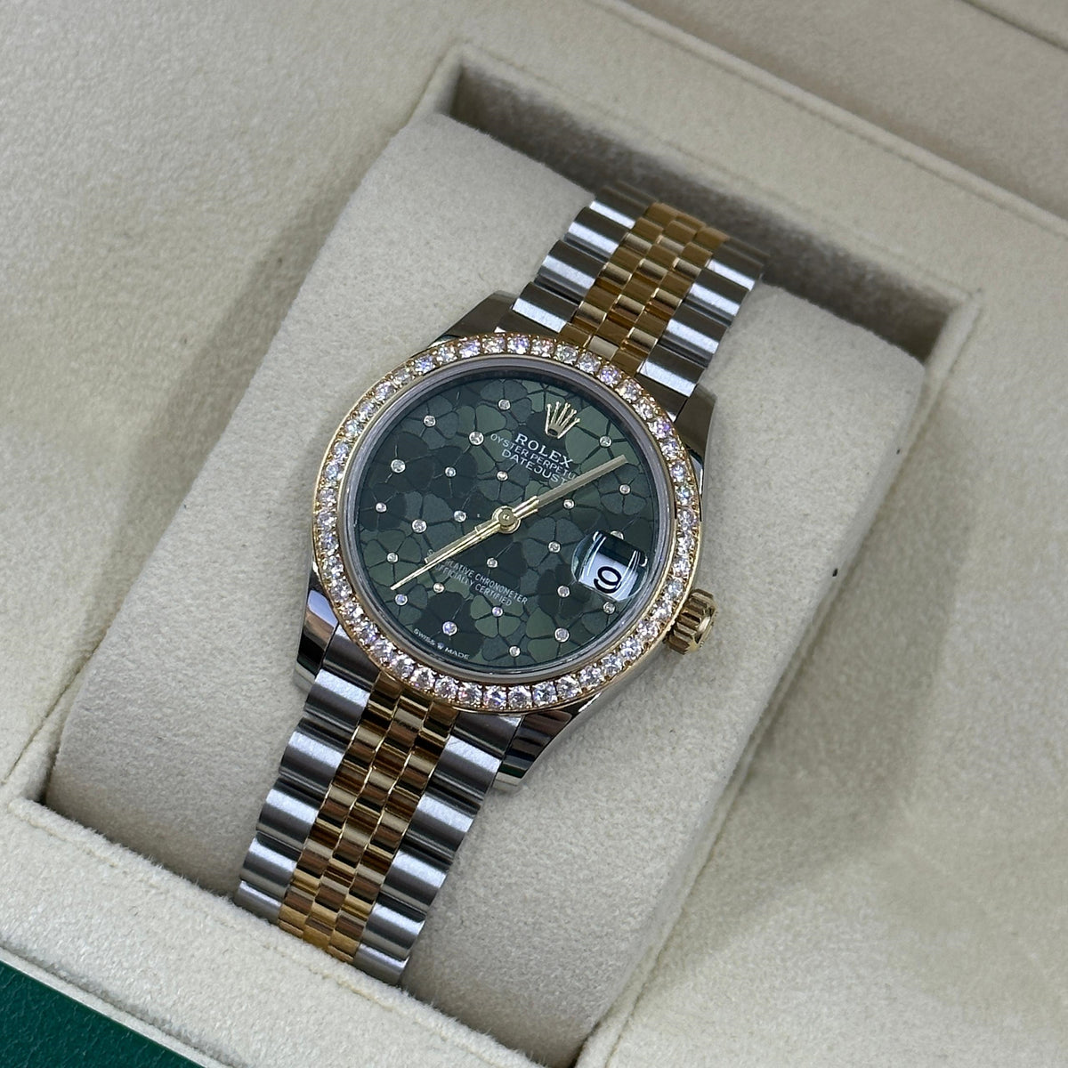 【1:1 Super Clone】 Datejust m278383-0031/0032 31mm Green Floral Dial Oyster Bracelet