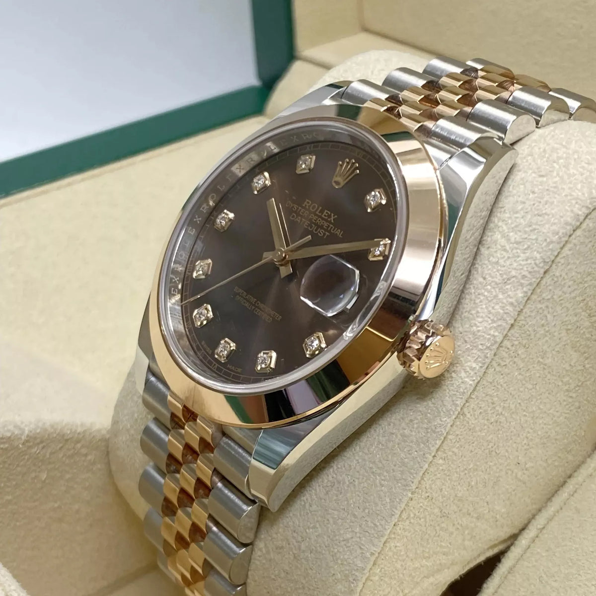 【1:1 Super Clone】 Datejust 41mm 126301 Chocolate Diamond Jubilee Steel and Everose Gold Watch