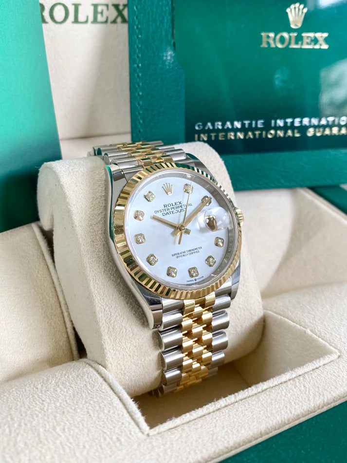 【1:1 Super Clone】  Datejust 36mm 126233 MOP Diamond Dial Jubilee Two-Tone Bracelet Watch