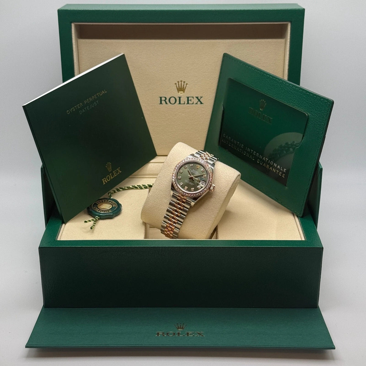 【1:1 Super Clone】 Lady-Datejust 28mm 279381RBR Green Diamond Dial Oyster Bracelet