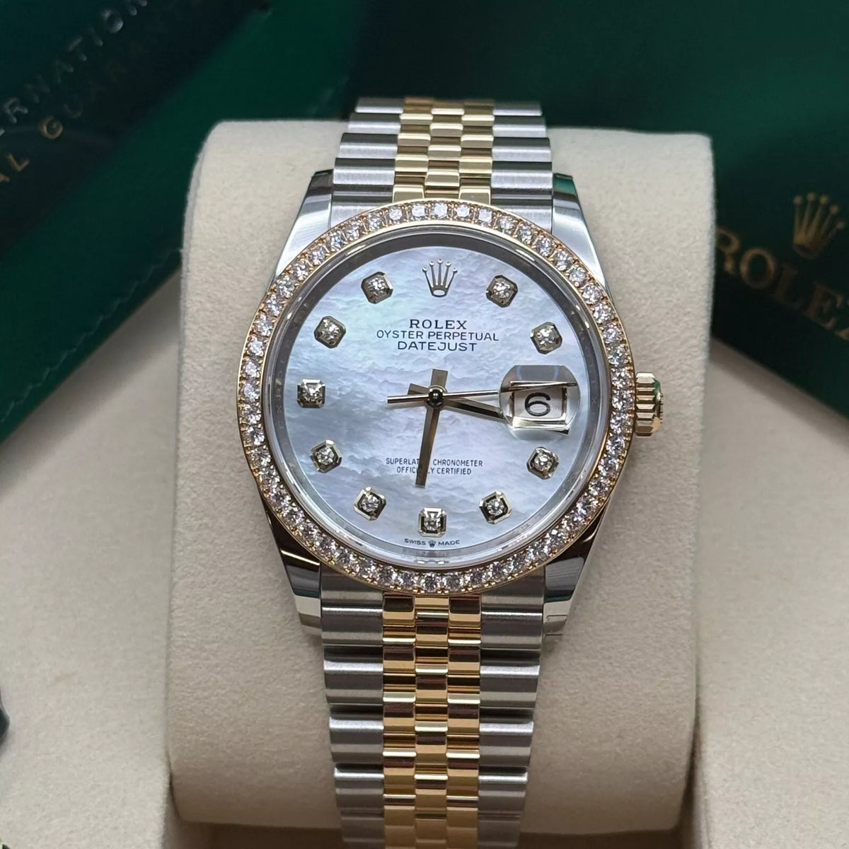 【1:1 Super Clone】  Datejust 36mm 126283 White Mother-of-Pearl Dial Jubilee Bracelet Watch