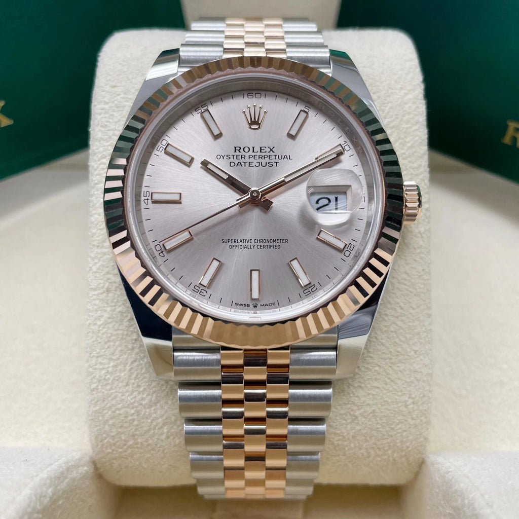 【1:1 Super Clone】 Datejust 41mm 126331 Sundust Index Oyster Steel and Everose Gold Watch