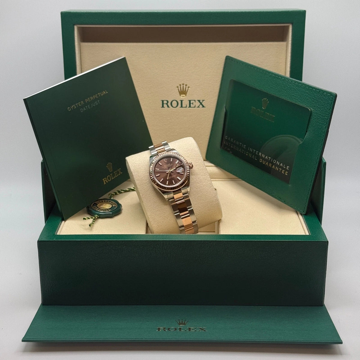 【1:1 Super Clone】 Lady-Datejust 28mm 279171 Chocolate Index Oyster Stainless Steel and Rose Gold
