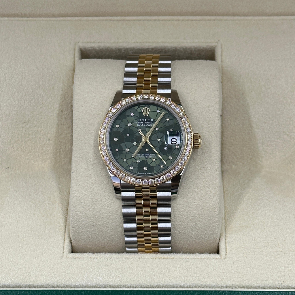 【1:1 Super Clone】 Datejust m278383-0031/0032 31mm Green Floral Dial Oyster Bracelet