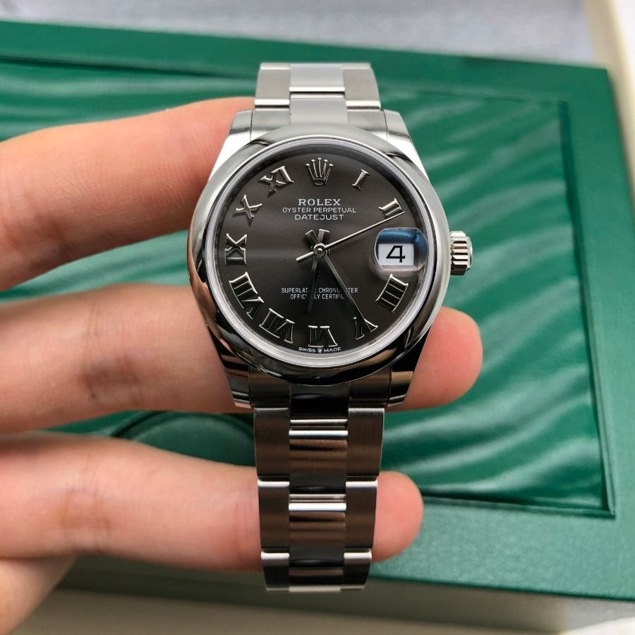 【1:1 Super Clone】 Datejust m278240-0015/0016 31mm  Dark Grey Roman Domed Bezel Oyster Oystersteel