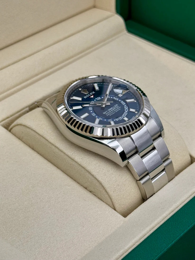 【1:1 Super Clone】  Sky-Dweller 42mm 336934‑0005/0006 Stainless Steel Blue Dial Jubilee