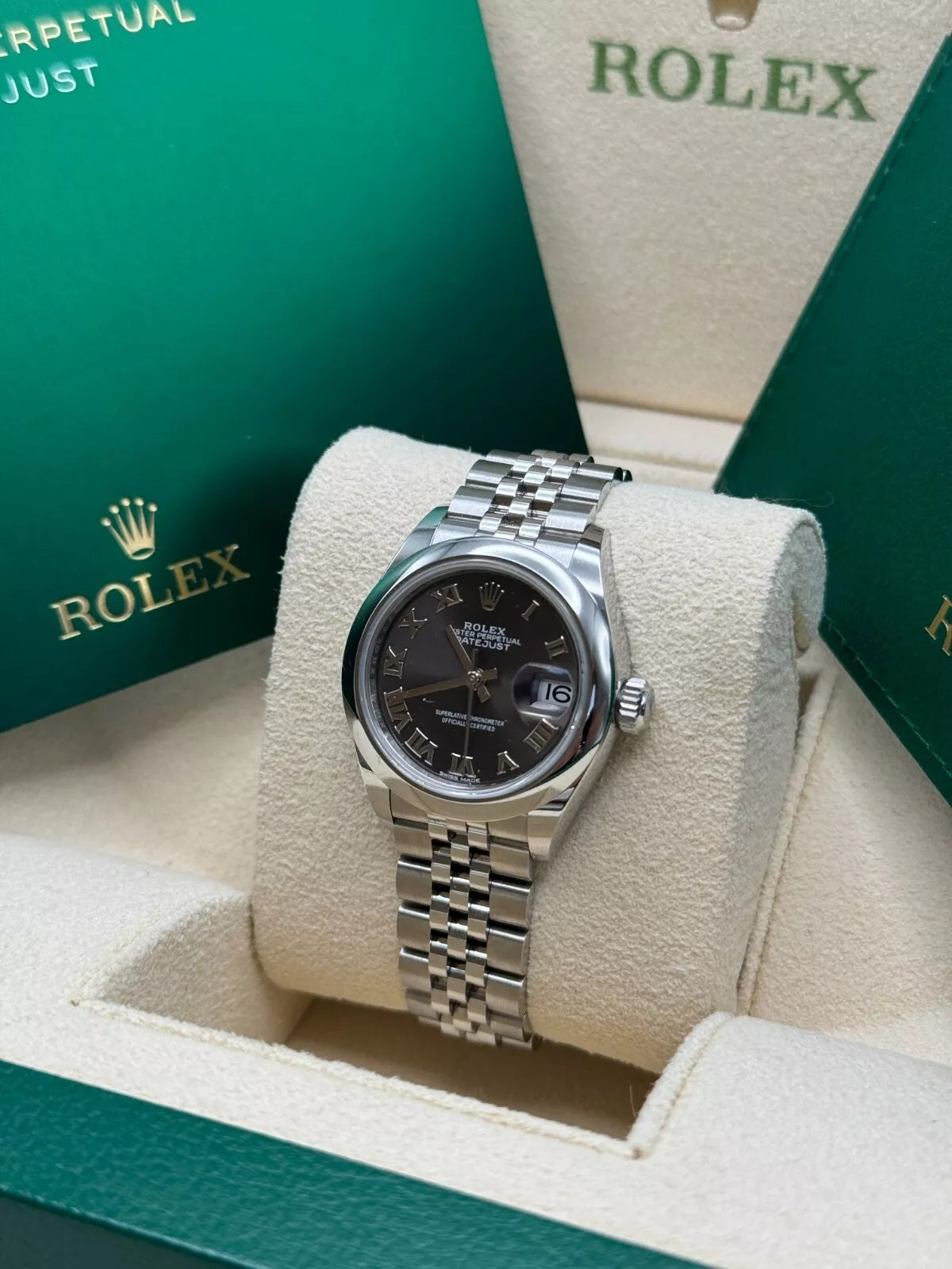 【1:1 Super Clone】 Lady-Datejust 28mm  m279160 Oyster Perpetual Dark Grey Dial Oyster Bracelet