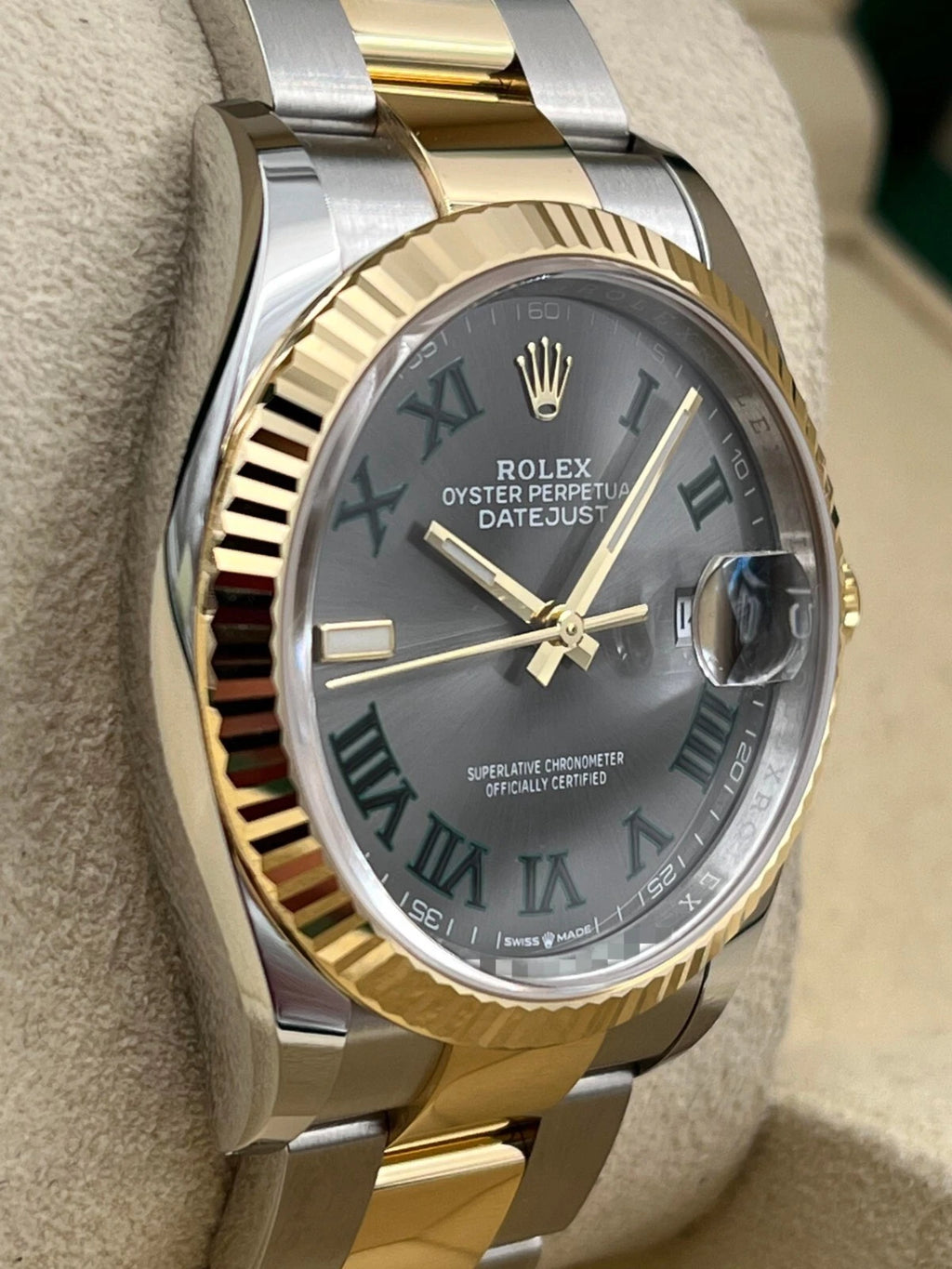 【1:1 Super Clone】  Datejust 36mm 126233 Wimbledon Slate Dial Oyster Bracelet Watch