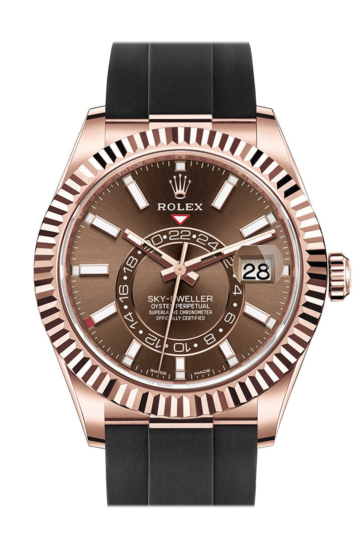 🔥Hot Sale🔥【1:1 Super Clone】ROLEX Sky-Dweller 42 Chocolate Dial 18K Rose Gold Men's Watch 326235