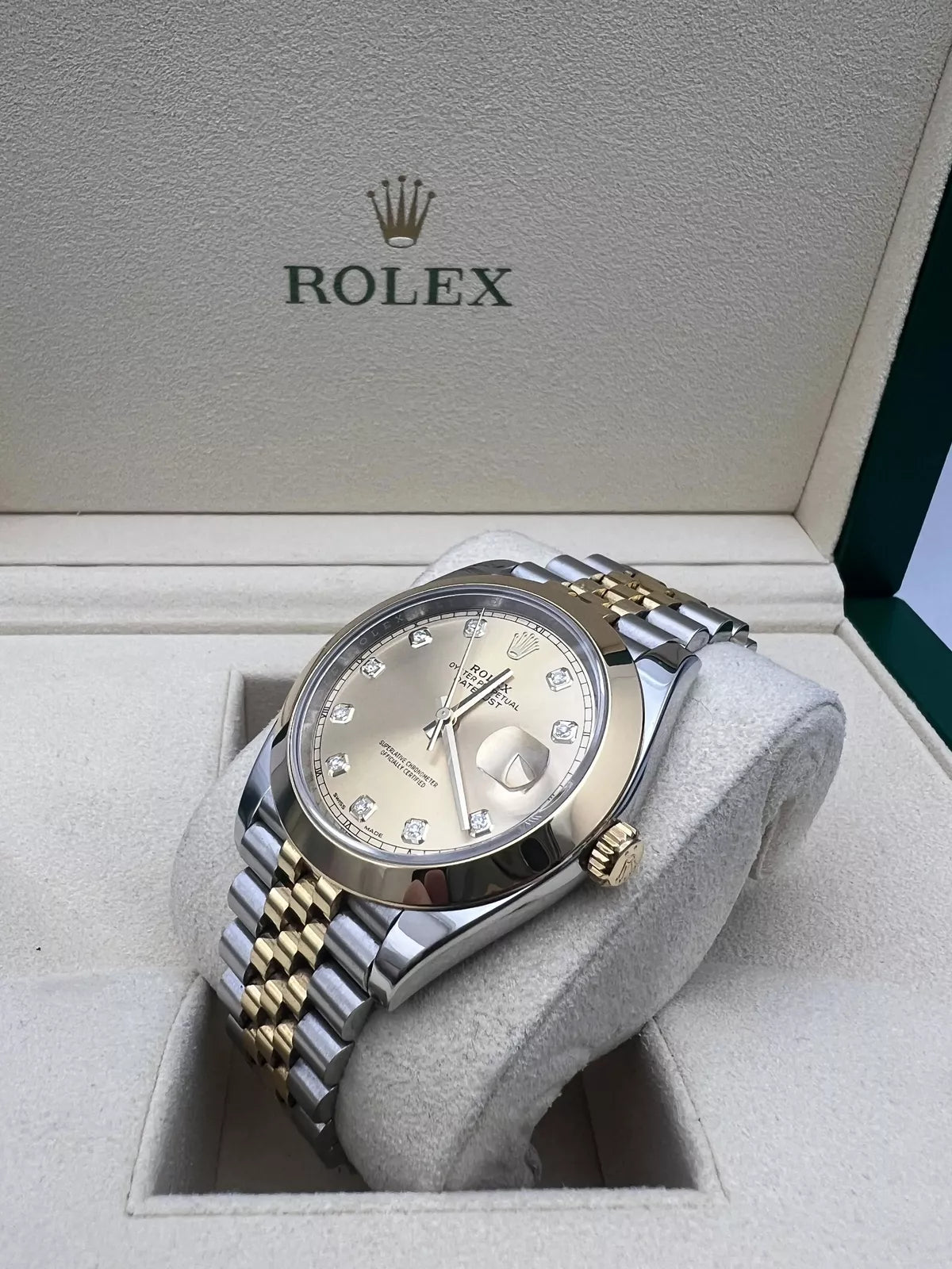 【1:1 Super Clone】 Datejust 41mm 126303 Champagne Diamond Jubilee Steel and Yellow Gold Mens Watch