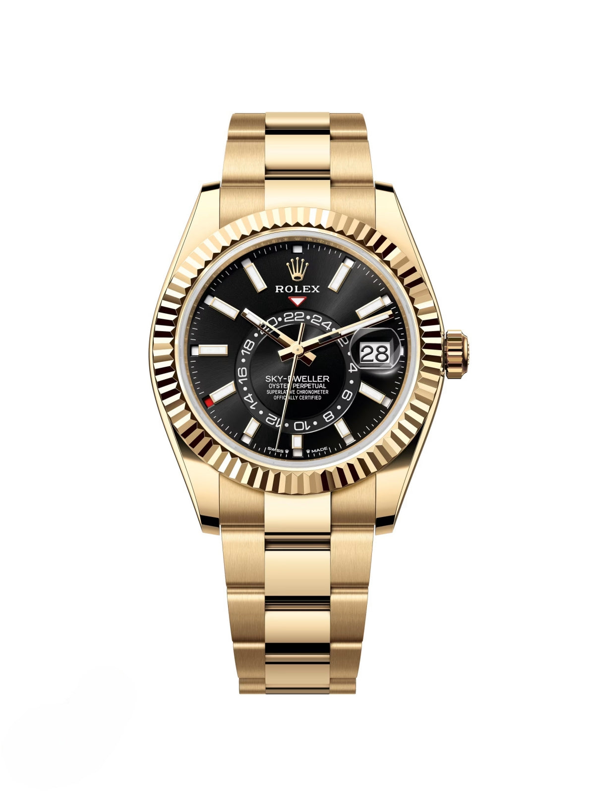 【1:1 Super Clone】  Sky-Dweller 42mm 336938-0002/0005 Yellow Gold Black Dial Oyster