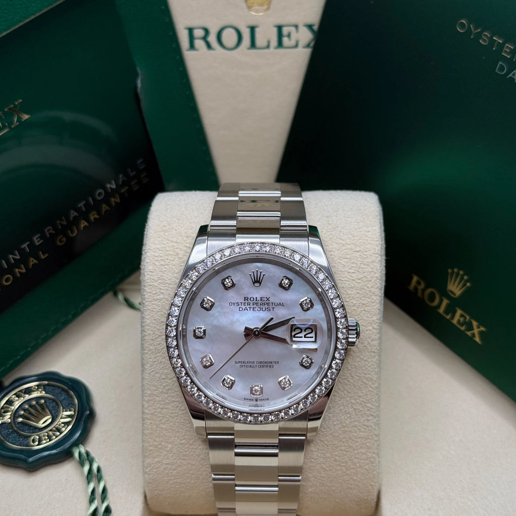 【1:1 Super Clone】  Datejust 36mm 126284 Mother-of-Pearl Dial Oyster Bracelet