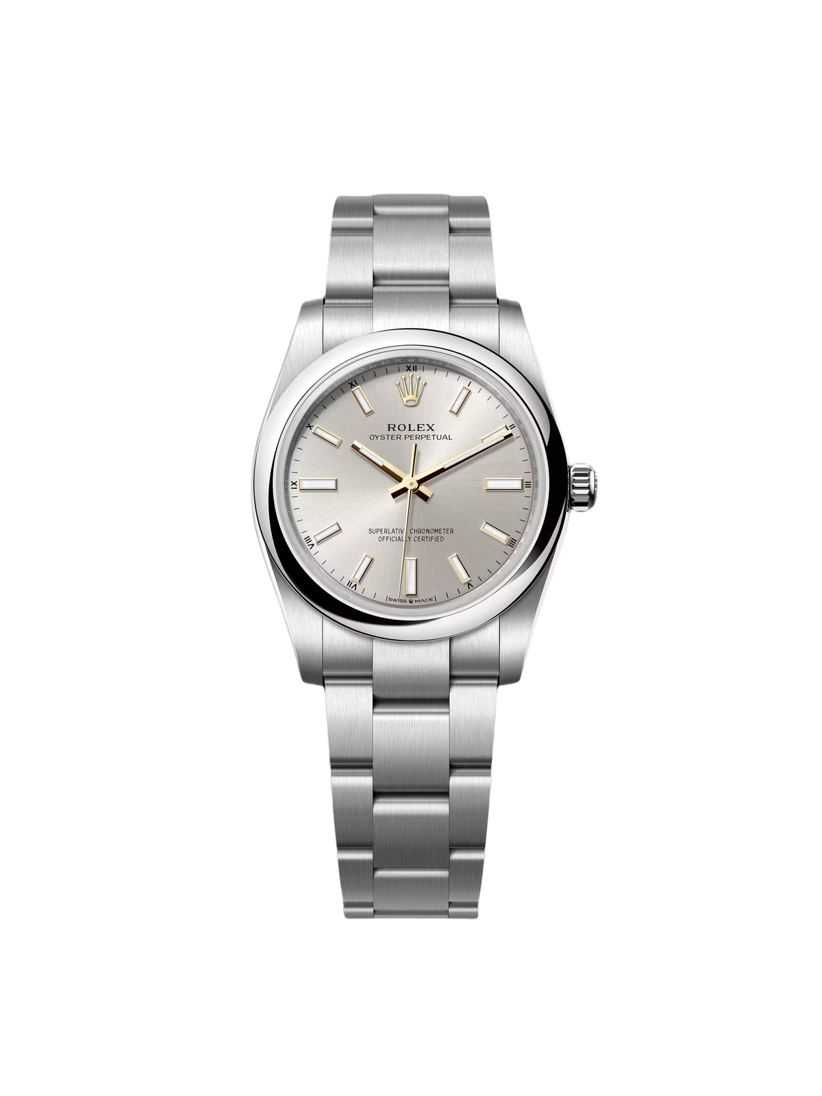 【1:1 Super Clone】 Oyster Perpetual 34mm 124200-0001 Silver Dial Oyster Stainless Steel Bracelet