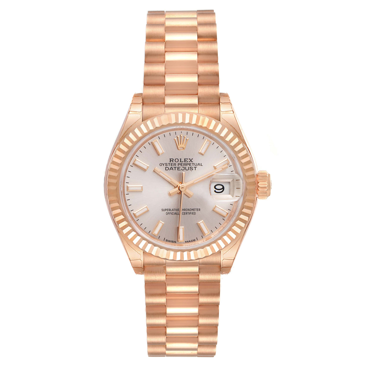 【1:1 Super Clone】 Lady-Datejust 28mm 279175 Rose Dial President Everose Gold